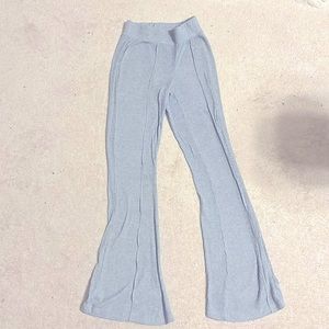 This is a flare pant. It’s nice, silver, and XS.